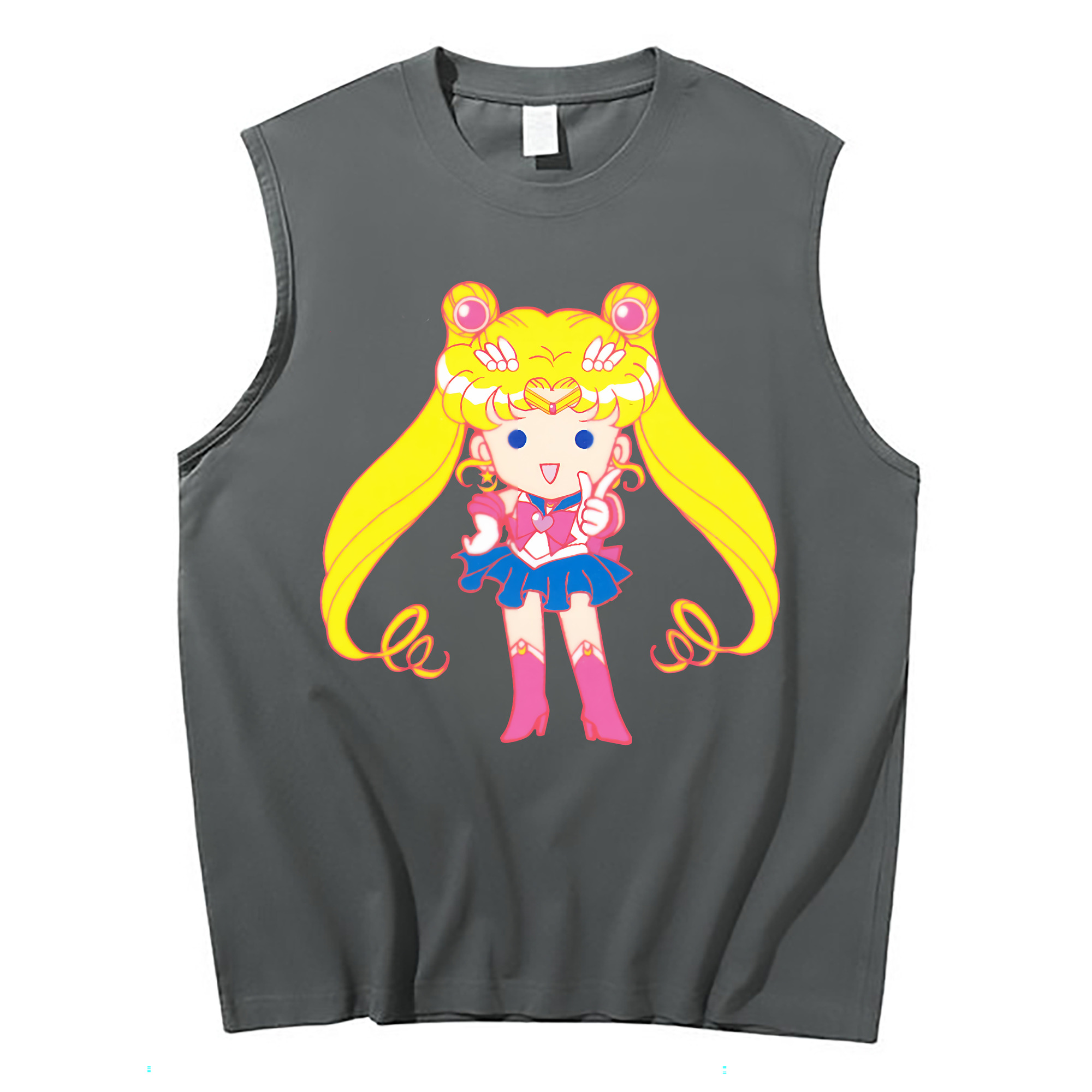 （画像用） 美少女戦士セーラームーン 月野 うさぎ つきの うさぎ Sailor Moon Tsukino Usagi コットン100％タンクトップ（フロントプリント）